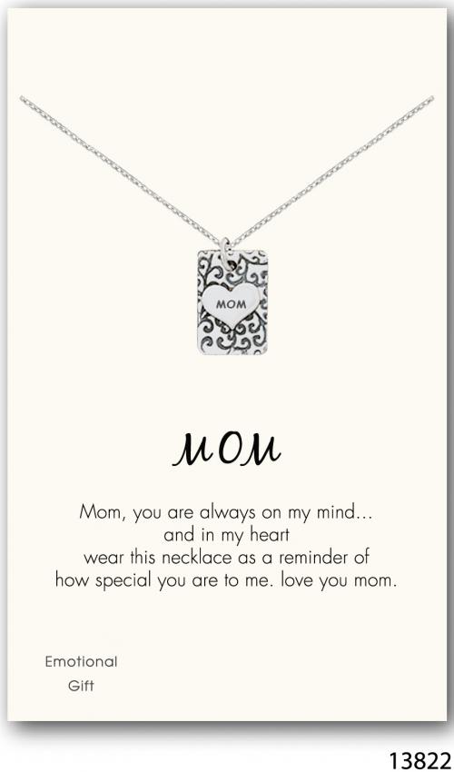 Mom silver pendant